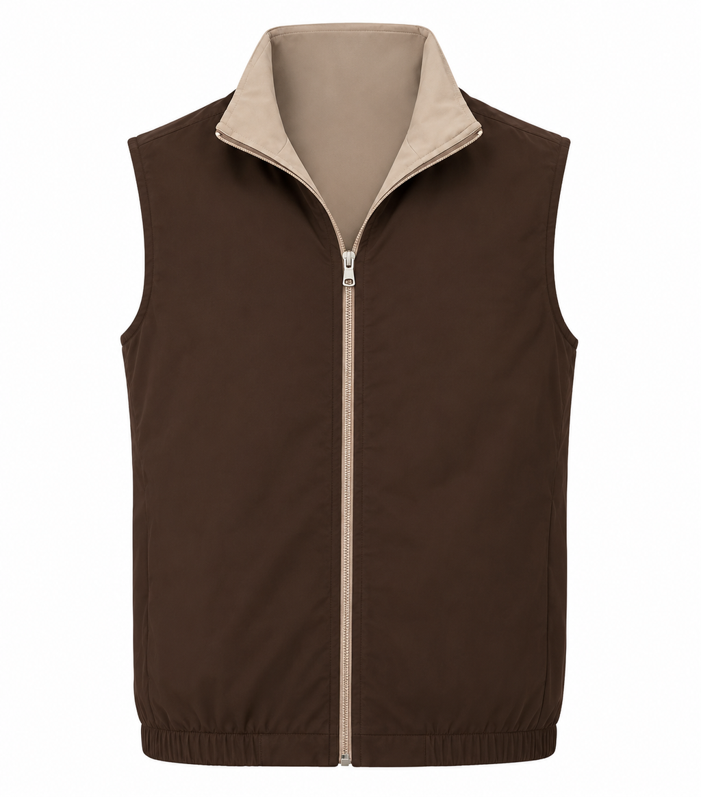 BROWN / BEIGE DUBBELZIJDIGE BODYWARMER